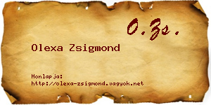 Olexa Zsigmond névjegykártya